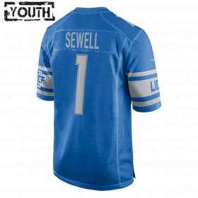 Kinder Detroit Lions Trikot Penei Sewell 1 Nike Blau 2021 NFL Draft